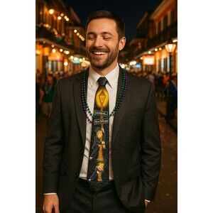 Vintage Novelty Necktie – Bourbon Street New Orleans Party Tie by Steven Harris